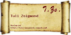 Tuli Zsigmond névjegykártya