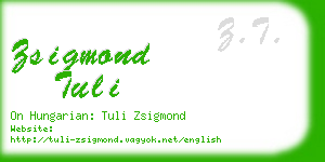 zsigmond tuli business card